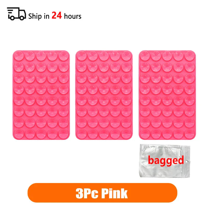 Set of 3 Double-Sided Silicone Suction Cup Phone Cases with Detachable Stand for Hands-Free Wall Mounting for Selfies and Videos