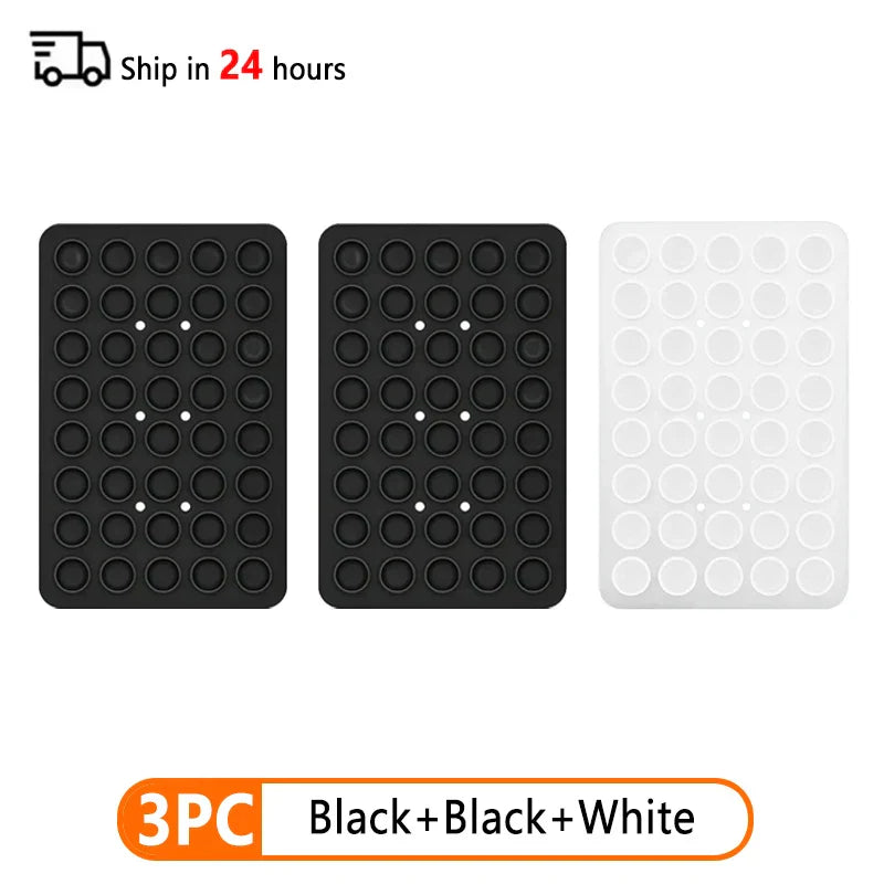 Set of 3 Double-Sided Silicone Suction Cup Phone Cases with Detachable Stand for Hands-Free Wall Mounting for Selfies and Videos