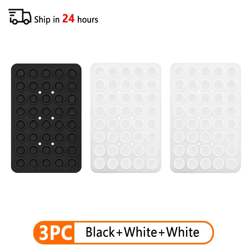 Set of 3 Double-Sided Silicone Suction Cup Phone Cases with Detachable Stand for Hands-Free Wall Mounting for Selfies and Videos