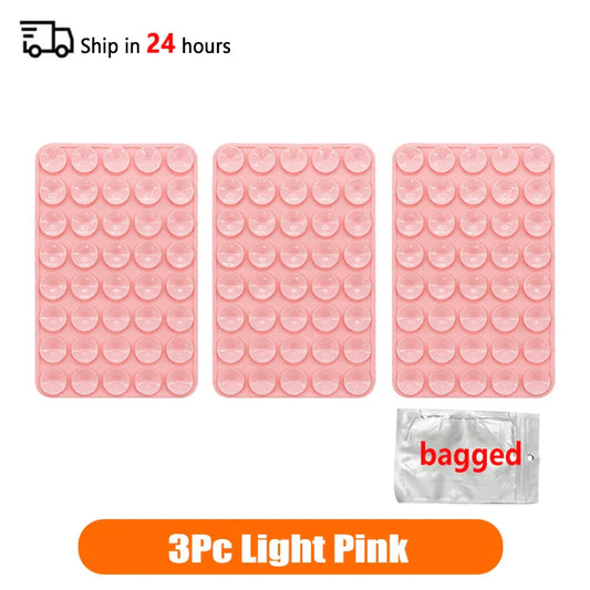 Set of 3 Double-Sided Silicone Suction Cup Phone Cases with Detachable Stand for Hands-Free Wall Mounting for Selfies and Videos